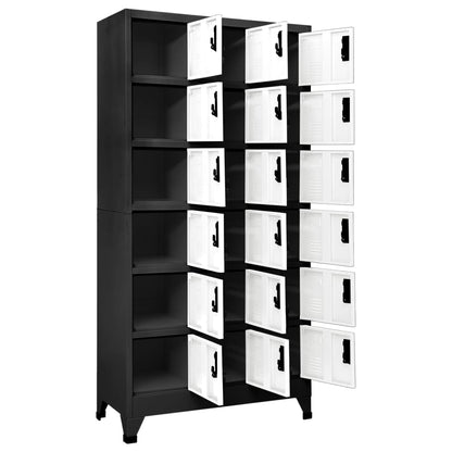 Armadietto con Serratura Antracite e Bianco 90x40x180cm Acciaio | homemem39