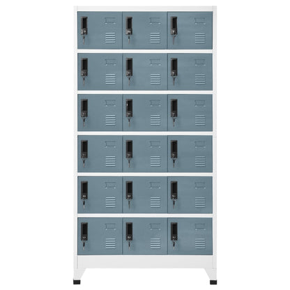 Armadietto con Chiave Grigio Chiaro e Scuro 90x40x180cm Acciaio | homemem39
