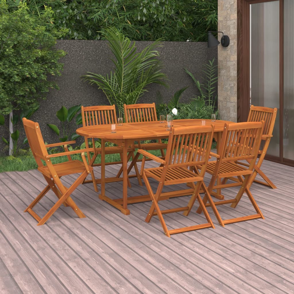 Set da Pranzo da Giardino 7pz 180x90x75cm Legno Massello Acacia - homemem39