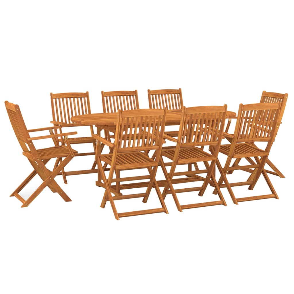 Set da Pranzo da Giardino 9pz 180x90x75cm Legno Massello Acacia - homemem39