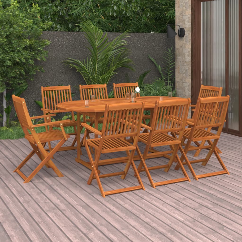 Set da Pranzo da Giardino 9pz 180x90x75cm Legno Massello Acacia - homemem39