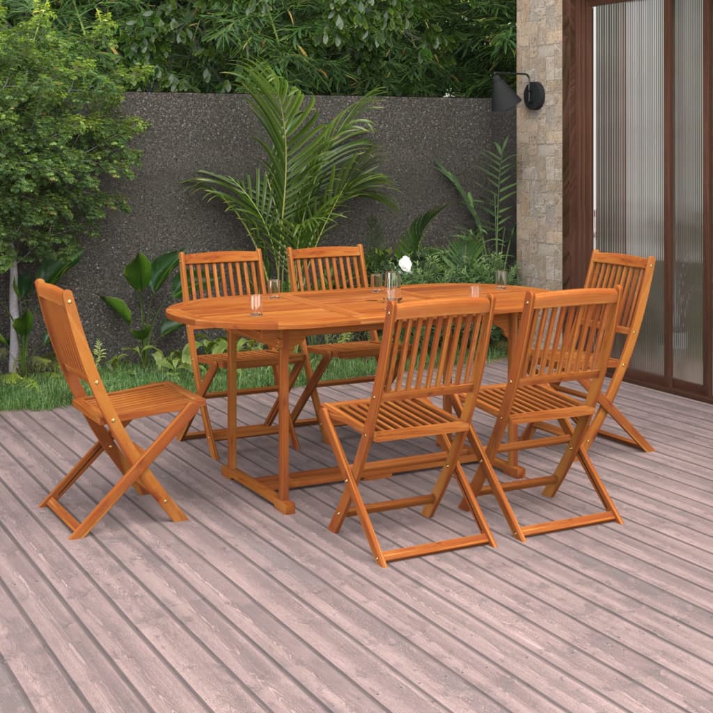 Set da Pranzo da Giardino 7pz 180x90x75cm Legno Massello Acacia - homemem39