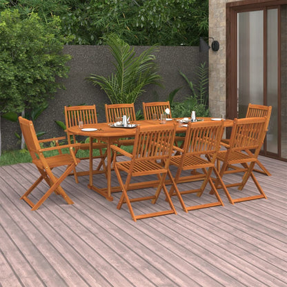 Set da Pranzo da Giardino 9 pz 220x90x75 cm Massello di Acacia - homemem39