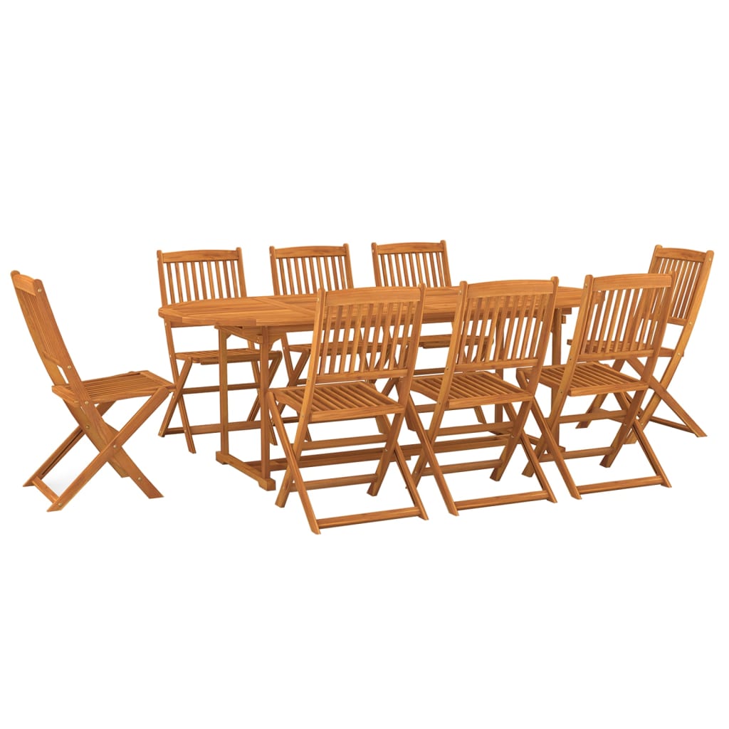 Set da Pranzo da Giardino 9 pz 220x90x75 cm Massello di Acacia - homemem39