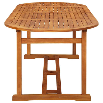 Set da Pranzo da Giardino 9 pz 220x90x75 cm Massello di Acacia