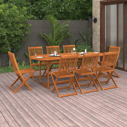 Set da Pranzo da Giardino 9 pz 220x90x75 cm Massello di Acacia - homemem39