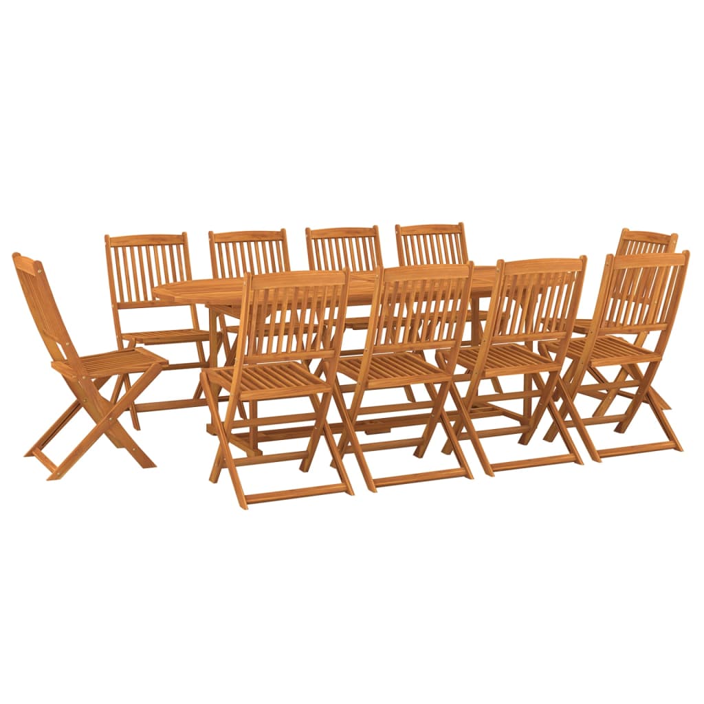 Set da Pranzo da Giardino 11 pz 220x90x75 cm Massello di Acacia - homemem39