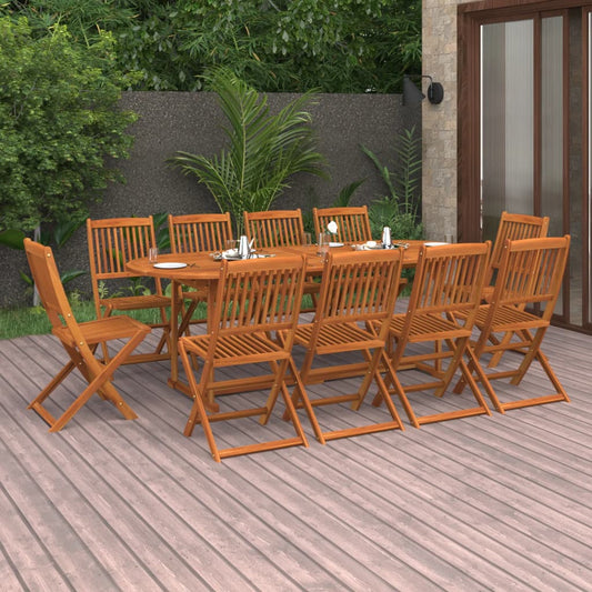 Set da Pranzo da Giardino 11 pz 220x90x75 cm Massello di Acacia - homemem39