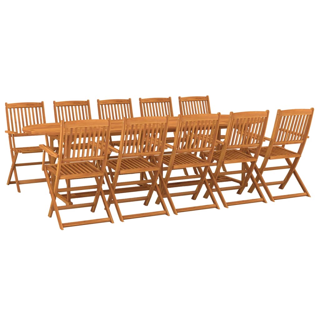 Set da Pranzo da Giardino 11 pz 280x90x75 cm Massello di Acacia - homemem39