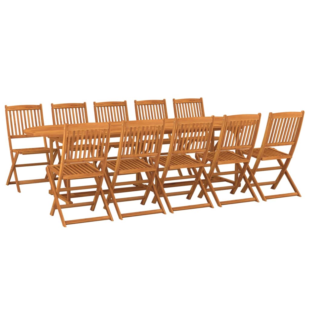 Set da Pranzo da Giardino 11 pz 280x90x75 cm Massello di Acacia - homemem39