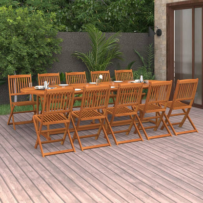 Set da Pranzo da Giardino 11 pz 280x90x75 cm Massello di Acacia - homemem39