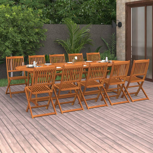 Set da Pranzo da Giardino 11 pz 280x90x75 cm Massello di Acacia - homemem39