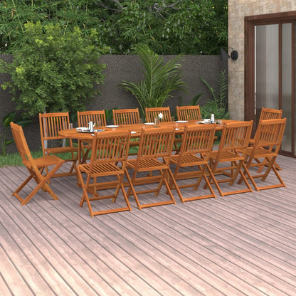 Set da Pranzo da Giardino 13 pz 280x90x75 cm Massello di Acacia - homemem39