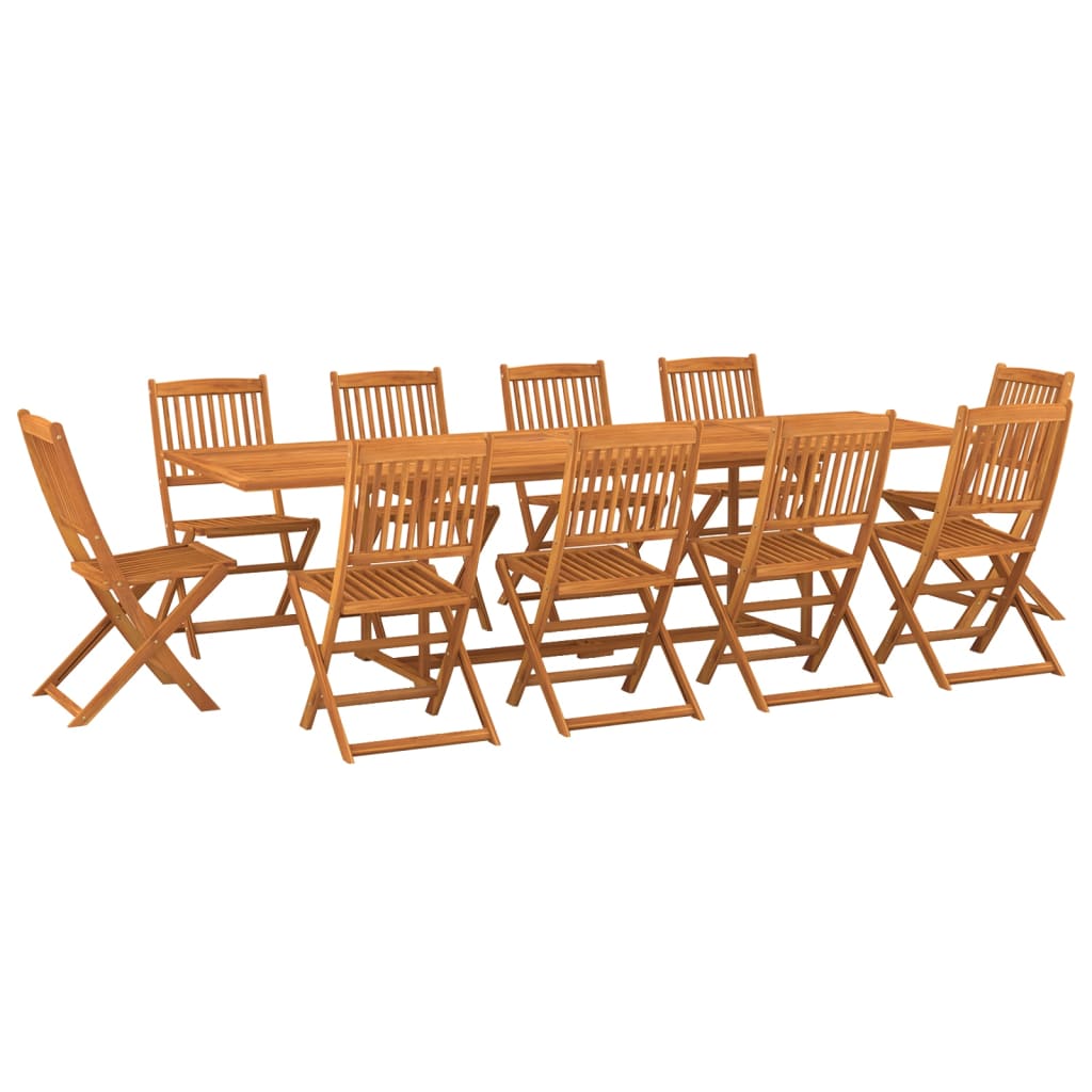 Set da Pranzo da Giardino 11 pz 280x90x75 cm Massello di Acacia | homemem39