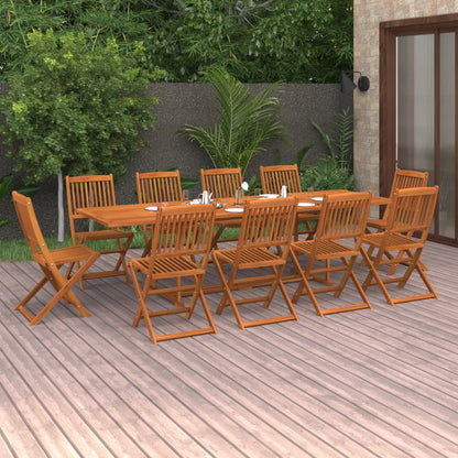 Set da Pranzo da Giardino 11 pz 280x90x75 cm Massello di Acacia | homemem39