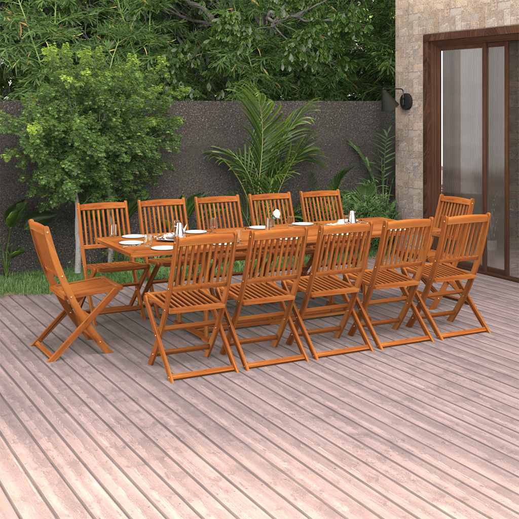 Set da Pranzo da Giardino 13 pz 280x90x75 cm Massello di Acacia | homemem39