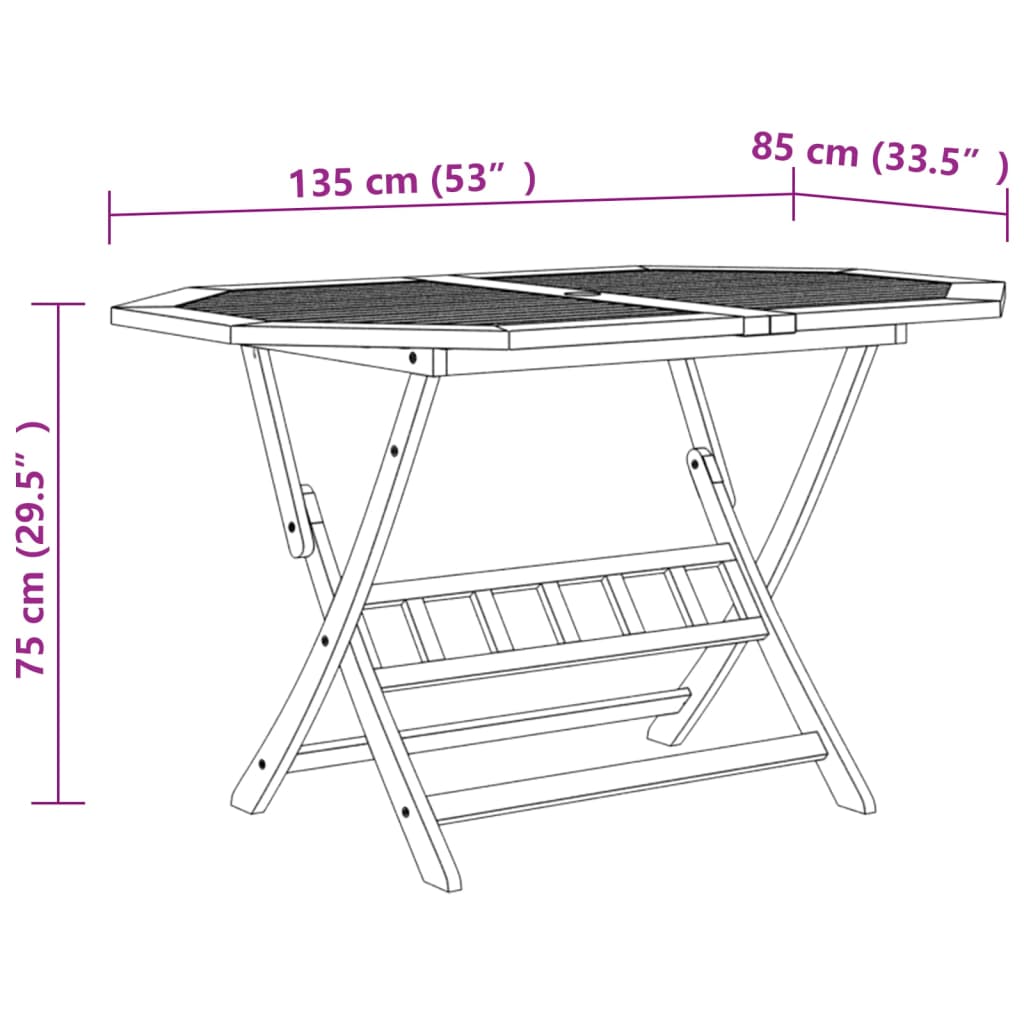 Set da Pranzo per Giardino 7 pz in Legno Massello di Acacia | homemem39