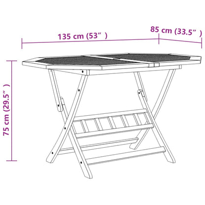 Set da Pranzo per Giardino 7 pz in Legno Massello di Acacia | homemem39