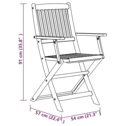 Set da Pranzo per Giardino 7 pz in Legno Massello di Acacia | homemem39
