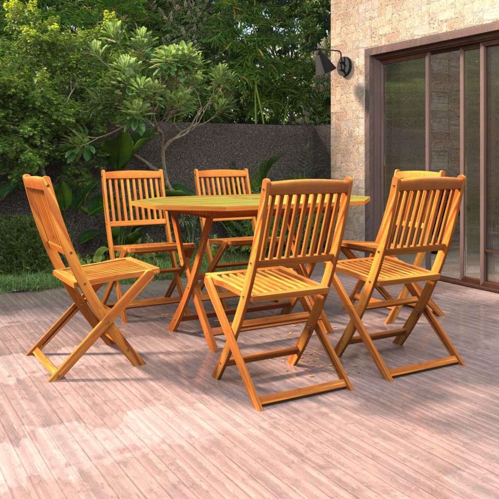 Set Mobili da Pranzo da Giardino 7 pz Legno Massello di Acacia - homemem39