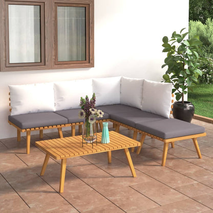 Set Divani da Giardino 6 pz con Cuscini in Massello di Acacia - homemem39