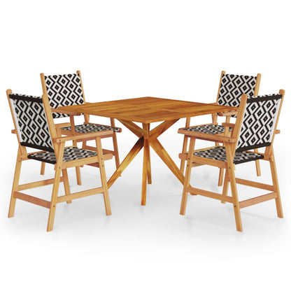 Set Mobili da Pranzo per Giardino 5 pz Legno Massello di Acacia