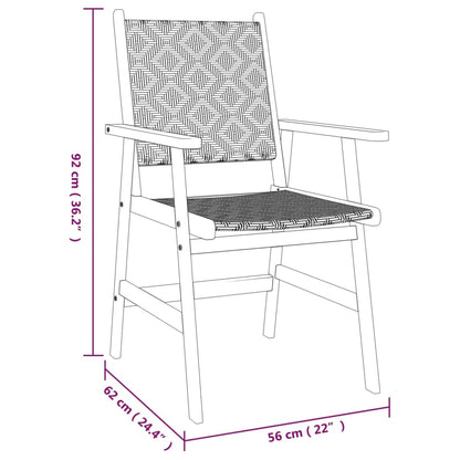 Set Mobili da Pranzo per Giardino 5 pz Legno Massello di Acacia