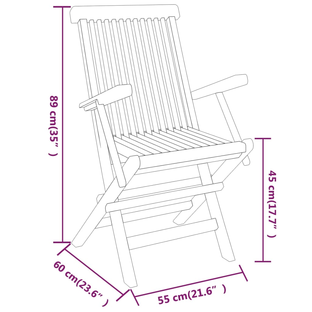 Set da Pranzo per Giardino 3 pz in Legno Massello di Teak