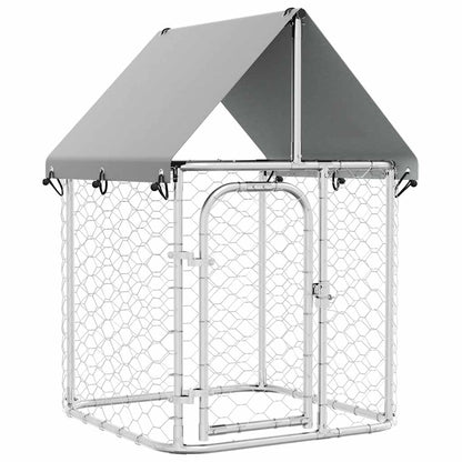 Gabbia per Cani da Esterno con Tetto 100x100x150 cm | homemem39