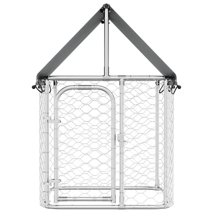 Gabbia per Cani da Esterno con Tetto 100x100x150 cm | homemem39
