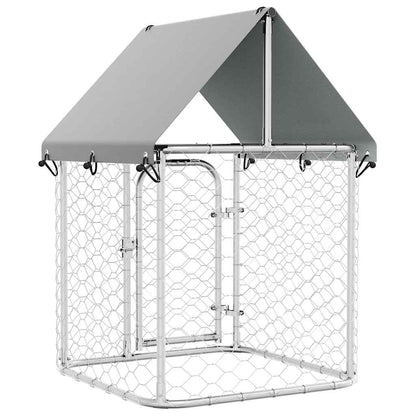 Gabbia per Cani da Esterno con Tetto 100x100x150 cm | homemem39
