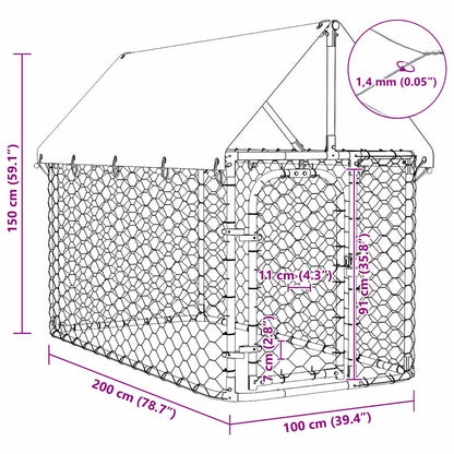 Gabbia per Cani da Esterno con Tetto 200x100x150 cm | homemem39