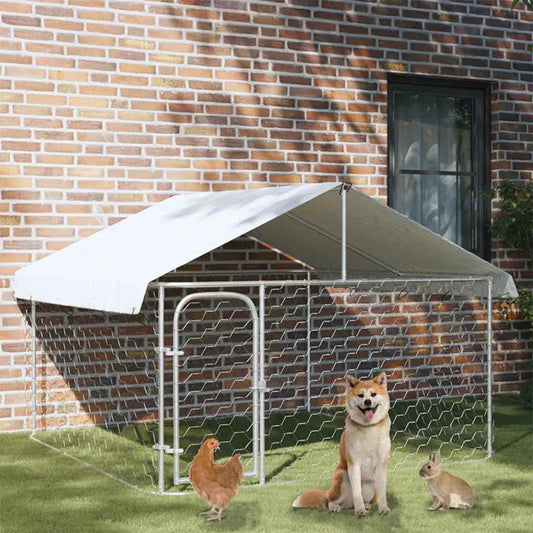 Gabbia per Cani da Esterno con Tetto 200x200x150 cm - homemem39
