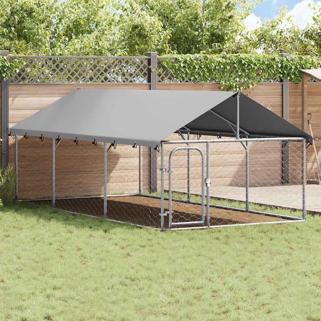 Gabbia per Cani da Esterno con Tetto 400x200x150 cm | homemem39