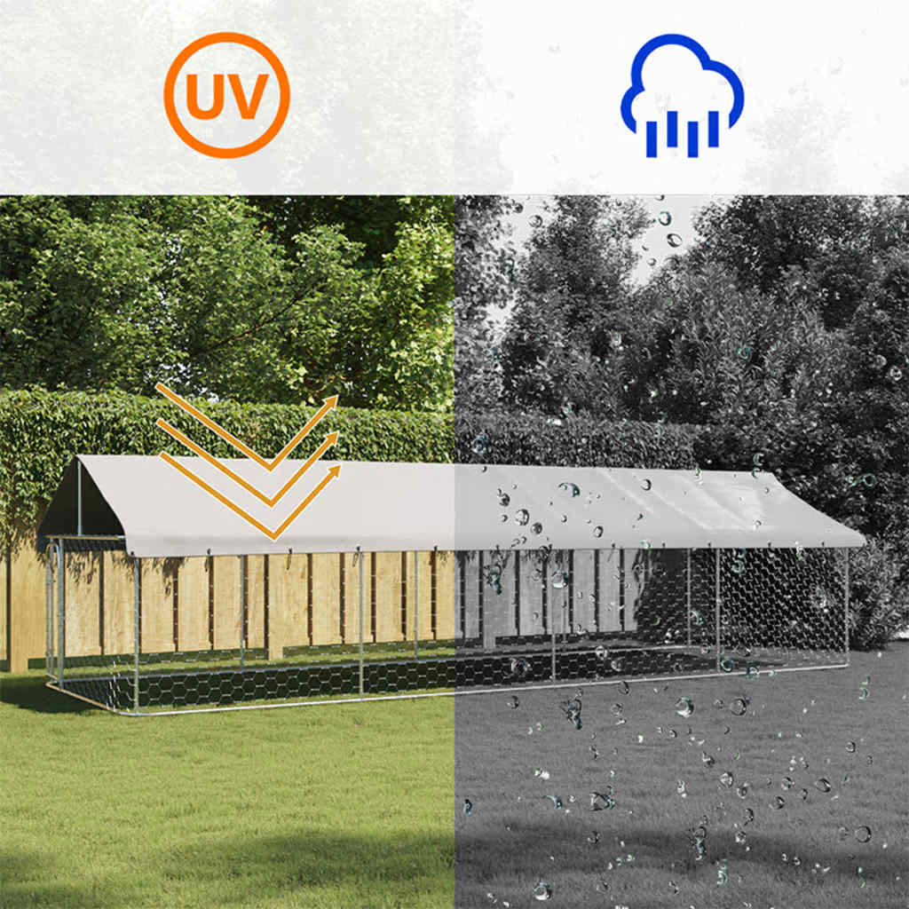 Gabbia per Cani da Esterno con Tetto 600x200x150 cm - homemem39