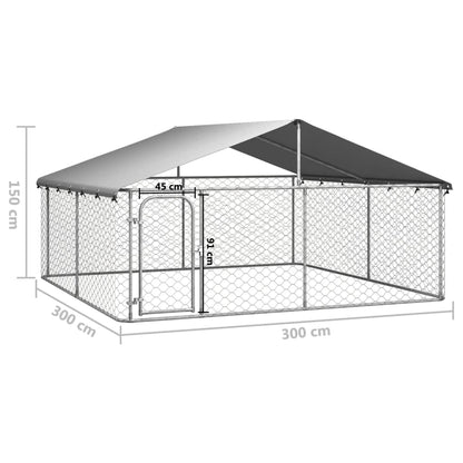 Gabbia per Cani da Esterno con Tetto 300x300x150 cm - homemem39