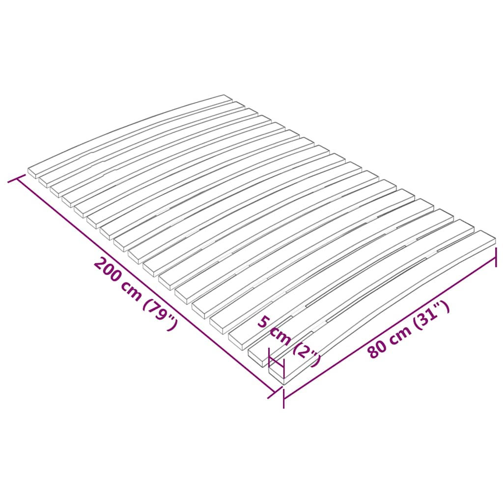 Rete di ricambio per letto con 17 doghe 80x200 cm | homemem39