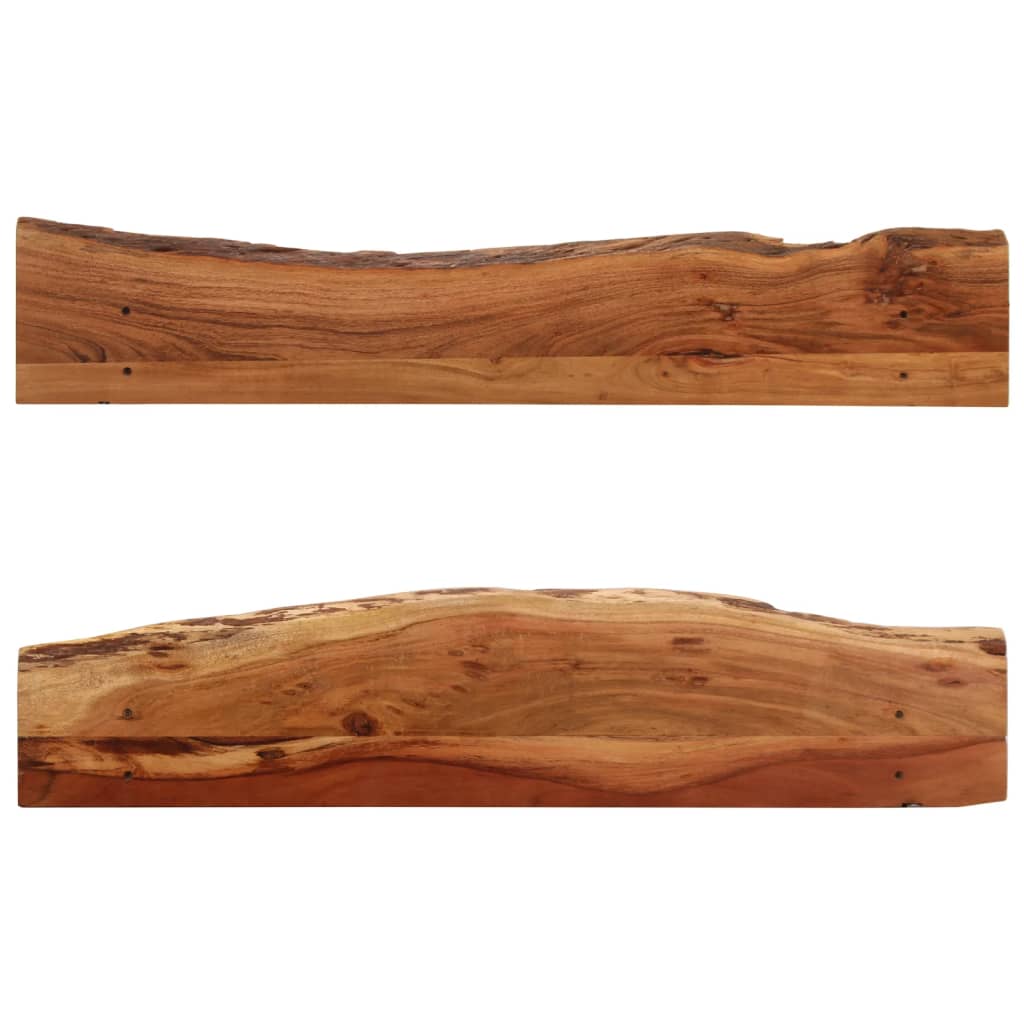 Mensole da Parete 2 pz 110x20x18 cm in Legno Massello di Acacia | homemem39