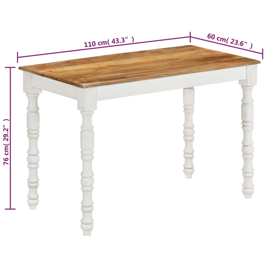 Tavolo da Pranzo 110x60x75 cm in Legno Massello di Mango | homemem39