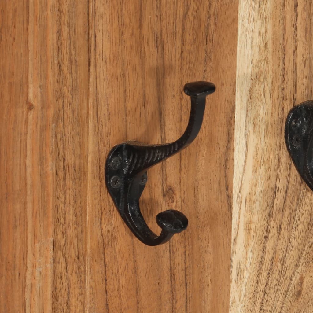 Appendiabiti 2 pz in Legno Massello di Acacia 38x100 cm - homemem39