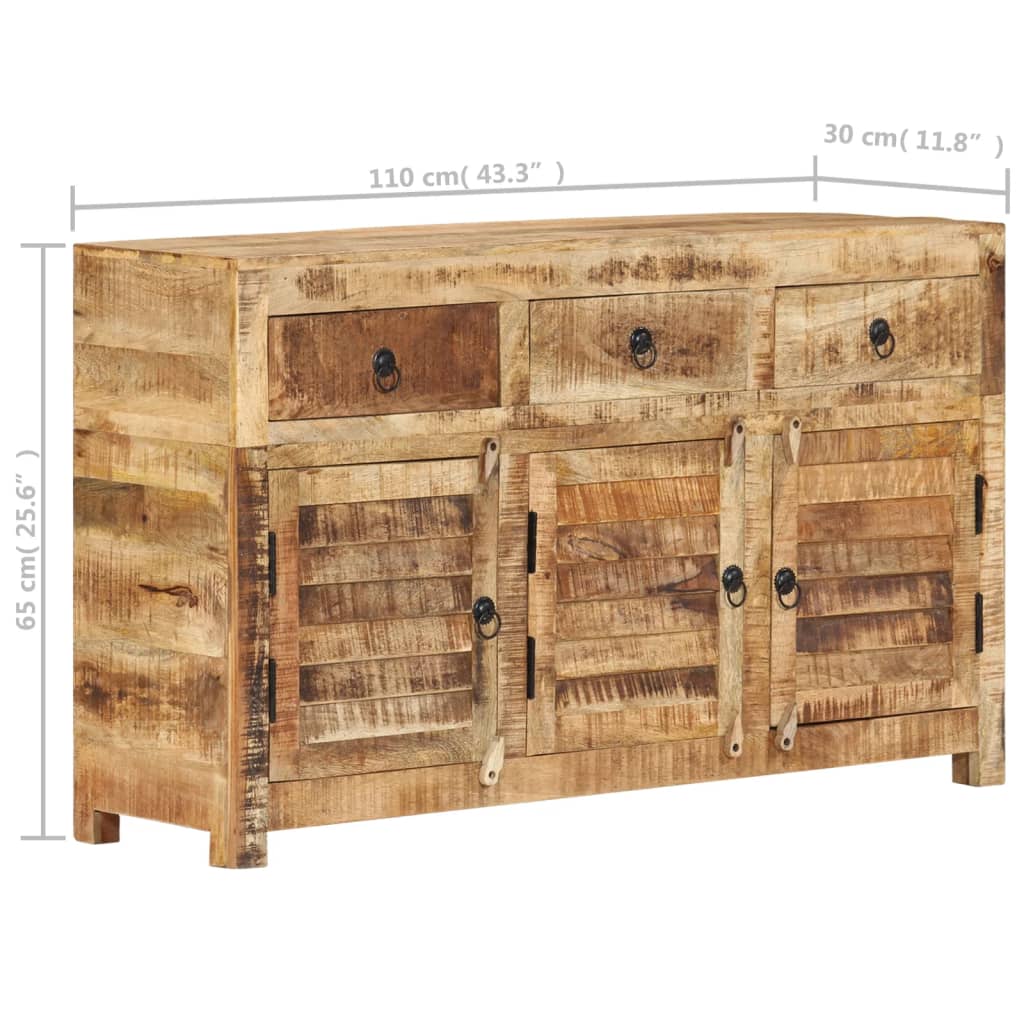 Credenza 110x30x65 cm in Legno Massello di Mango