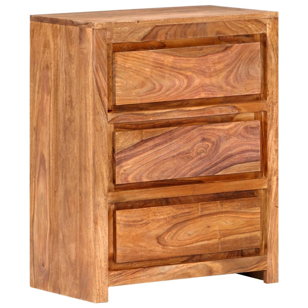 Cassettiera 60x33x75 cm in Legno Massello di Acacia | homemem39
