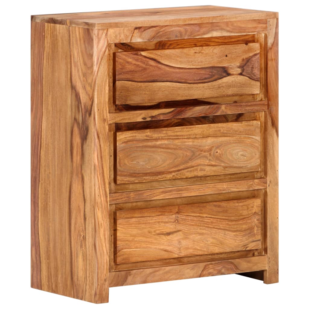 Cassettiera 60x33x75 cm in Legno Massello di Acacia | homemem39