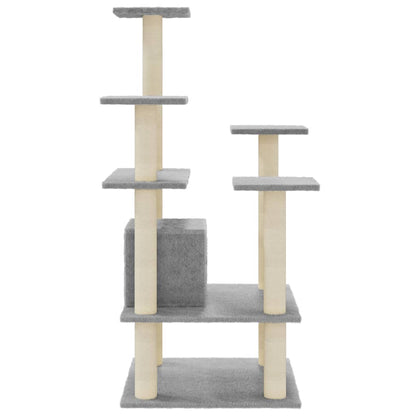 Albero per Gatti con Tiragraffi in Sisal Grigio Chiaro 110 cm - homemem39