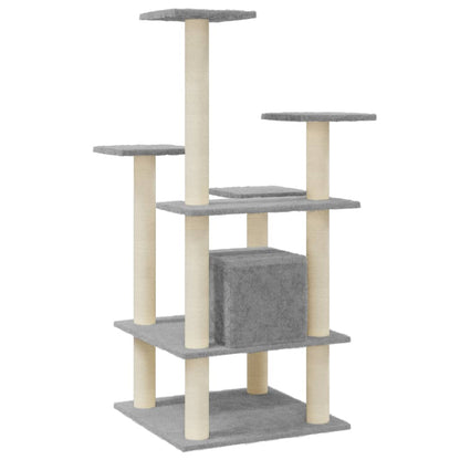 Albero per Gatti con Tiragraffi in Sisal Grigio Chiaro 110 cm - homemem39