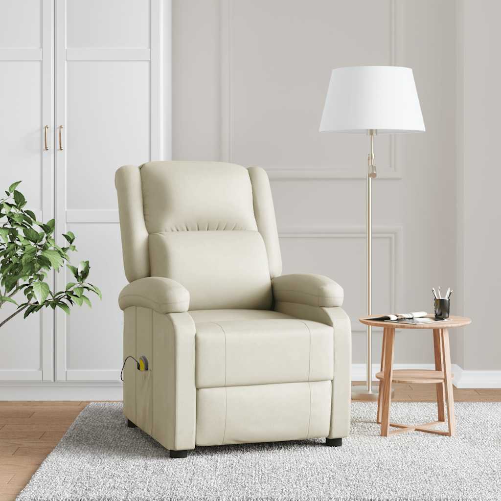 Poltrona Massaggiante Bianco Crema in Similpelle | homemem39