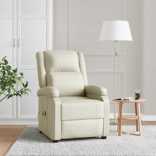 Poltrona Massaggiante Bianco Crema in Similpelle | homemem39