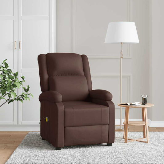 Poltrona Massaggiante Marrone in Similpelle | homemem39