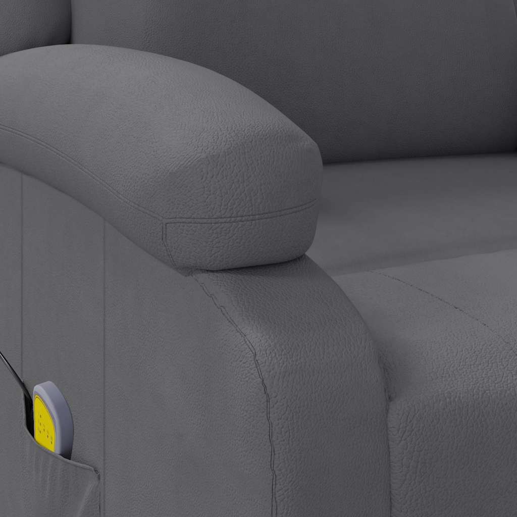 Poltrona Massaggiante Grigia in Similpelle
