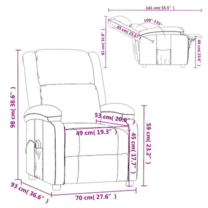 Poltrona Massaggiante Grigia in Similpelle